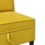 vidaXL Canapé moyen avec rangement Jaune Velours
