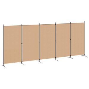 vidaXL Paravent 5 panneaux Beige 433 x 180 cm Tissu