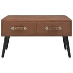 vidaXL Table basse Marron foncé 80x40x46 cm Similicuir