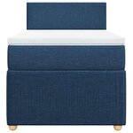 vidaXL Sommier à lattes de lit avec matelas Bleu 100x200 cm Tissu