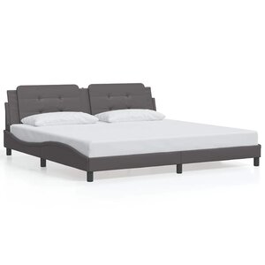 vidaXL Cadre de lit sans matelas Zadar gris 200x200 cm similicuir