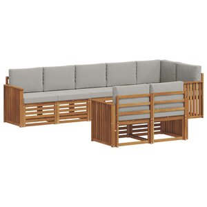 vidaXL Ensembles de canapés avec coussin 8 Pièces Gris Naturel et Clair