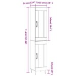 vidaXL Buffet haut Blanc 34 5x34x180 cm Bois d'ingénierie