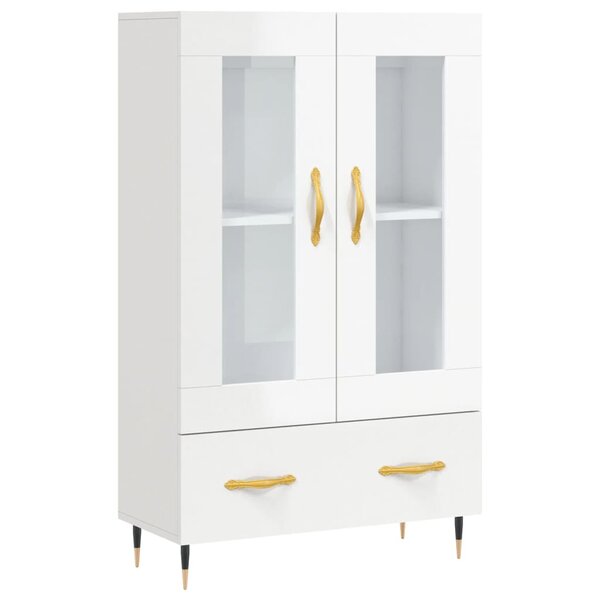 vidaXL Buffet haut blanc brillant 69 5x31x115 cm bois d'ingénierie