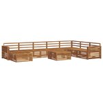 vidaXL Ensemble de canapés d'extérieur 9 Pièces Naturel