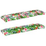 vidaXL Coussins de palette pour banc 2 Pièces Jungle tropicale 150x40x8 cm Tissu Oxford