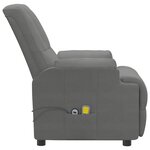 vidaXL Fauteuil de massage gris foncé similicuir daim