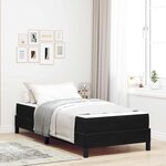 vidaXL Lit à ressorts avec matelas Noir 90 x 210 cm tissu
