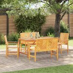 vidaXL Ensemble de salle à manger pour jardin 5 Pièces Marron
