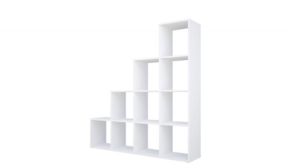 Etagères bibliothèque escalier REGAL 10 compartiments BLANC