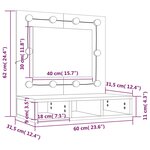 vidaXL Armoire à miroir avec LED Gris béton 60x31 5x62 cm