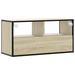 vidaXL Meuble TV chêne sonoma 80x31x39 5 cm bois d'ingénierie et métal