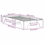 vidaXL Cadre de lit Marron cire 80 x 200 cm Bois massif en pin