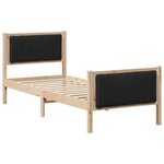 vidaXL Cadre de lit Marron et noir 75 x 190 cm Bois massif en pin