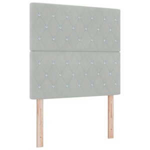 vidaXL Lit à ressort LED avec matelas Gris clair 100 x 200 cm tissu