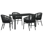 vidaXL Set de jardin de 5 pièces - Rattan poly chic en noir