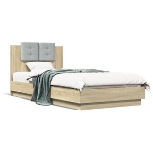 vidaXL Cadre de lit sans matelas chêne sonoma 100x200 cm