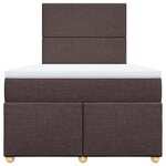 vidaXL Sommier à lattes de lit et matelas marron foncé 120x190cm tissu