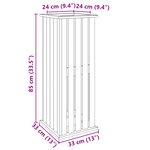 vidaXL Jardinière avec Doublure 33x33x85 cm Bois Imprégné de Pin