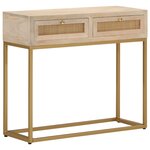 vidaXL Table console 90x30x76 cm bois massif de manguier et fer