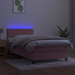 vidaXL Sommier à lattes de lit avec matelas LED Rose 80x200 cm Velours