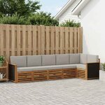 vidaXL Ensemble de canapé d'angle 5 Pièces Naturel et gris clair