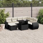 vidaXL Salon de jardin 8 Pièces avec coussins noir résine tressée