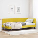 vidaXL Cadre de lit d'angle avec tête de lit Jaune 90 x 190 cm Velours