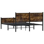 vidaXL Cadre de lit en métal sans matelas chêne fumé 150x200 cm