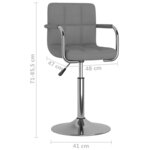 vidaXL Chaises pivotantes à manger lot de 2 gris clair tissu