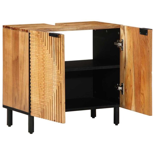 vidaXL Meuble Sous Lavabo Marron 62 x 33 x 58 cm Bois d'acacia massif