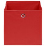 vidaXL Boîtes de rangement 10 Pièces Rouge 32x32x32 cm Tissu