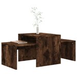 vidaXL Ensemble table basse Chêne fumé 100x48x40 cm Bois d'ingénierie