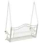 vidaXL Banc Balançoire Acier 115 x 61 x 63 cm Blanc antique