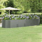 vidaXL Lit surélevé de jardin Acier enduit de poudre 396x100x68cm gris