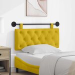 vidaXL Tête de lit suspendue Avec lumière LED Jaune Velours