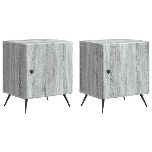 vidaXL Cabinet de chevet 2 Pièces Sonoma gris 43 x 34 5 x 50 cm
