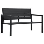 vidaXL Banc de jardin 120 cm PEHD Noir Aspect de bois