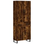 vidaXL Buffet haut Chêne fumé 69 5x34x180 cm Bois d'ingénierie