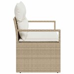 vidaXL Canapé de jardin avec coussin Beige 120 x 62 x 69 cm polyrotin