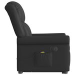 vidaXL Fauteuil inclinable massage électrique noir brillant similicuir