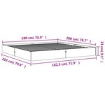 vidaXL Cadre de lit sans matelas cire marron 180x200cm bois pin massif