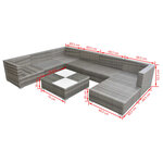 Salon de jardin meuble d'extérieur ensemble de mobilier 8 pièces avec coussins résine tressée gris 02_0017674