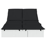 vidaXL Chaise longue à 2 places avec coussins blanc résine tressée