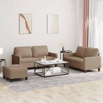 vidaXL Ensemble de canapés 3 Pièces avec coussins Cappuccino Similicuir