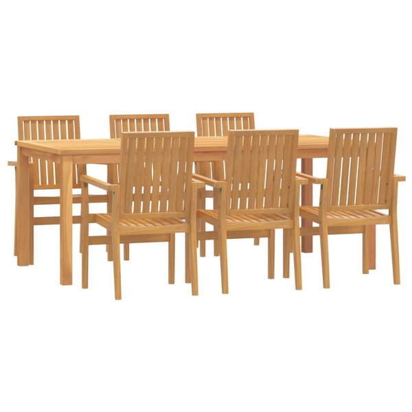 vidaXL Ensemble à manger de jardin 7 Pièces Bois de teck solide