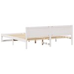 vidaXL Cadre de lit Blanc 200 x 200 cm Bois de pin massif