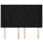 vidaXL Tête de lit avec oreilles Noir 147x16x118/128 cm Velours