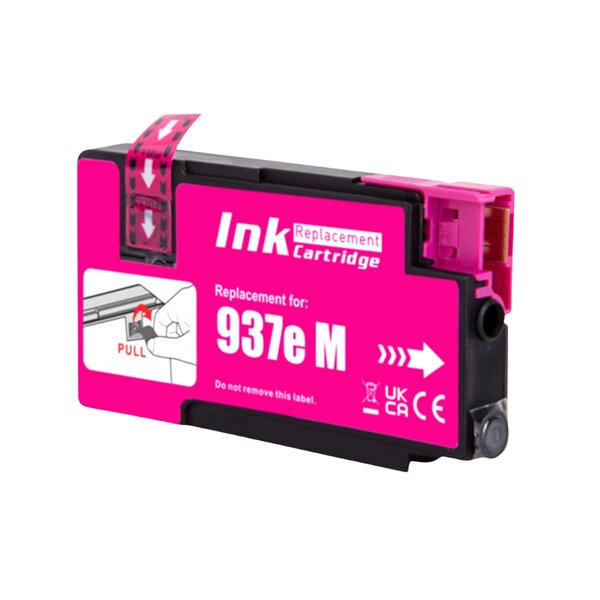 Cartouche compatible HP 937e XL magenta - Remplace les cartouches 4S6W7NE/4S6W3NE