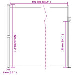 vidaXL Auvent latéral rétractable bleu 220x600 cm
